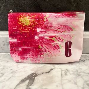 Clinique Pink Makeup Bag with Zippered Top Closure New Without Tags
